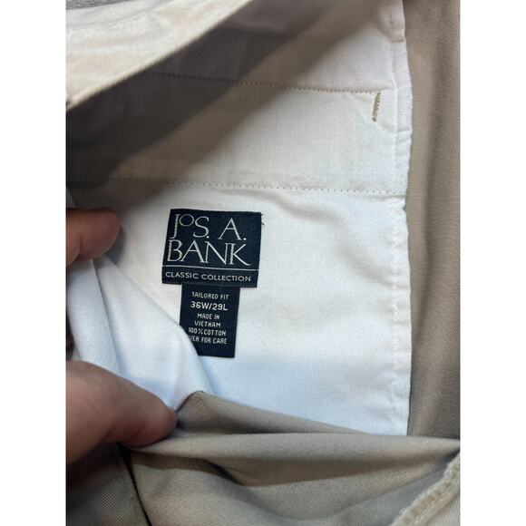 JOS A BANK 36X29 TAILORED‎ FIT BEIGE DRESS PANTS - Picture 4 of 5